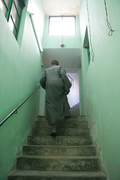 Monk Ascending Stairs